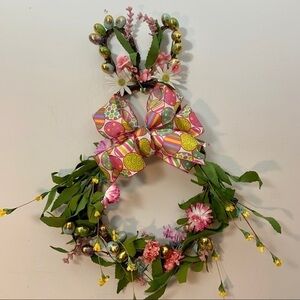 New Easter Bunny Spring Grapevine Floral Door Wall Wreath